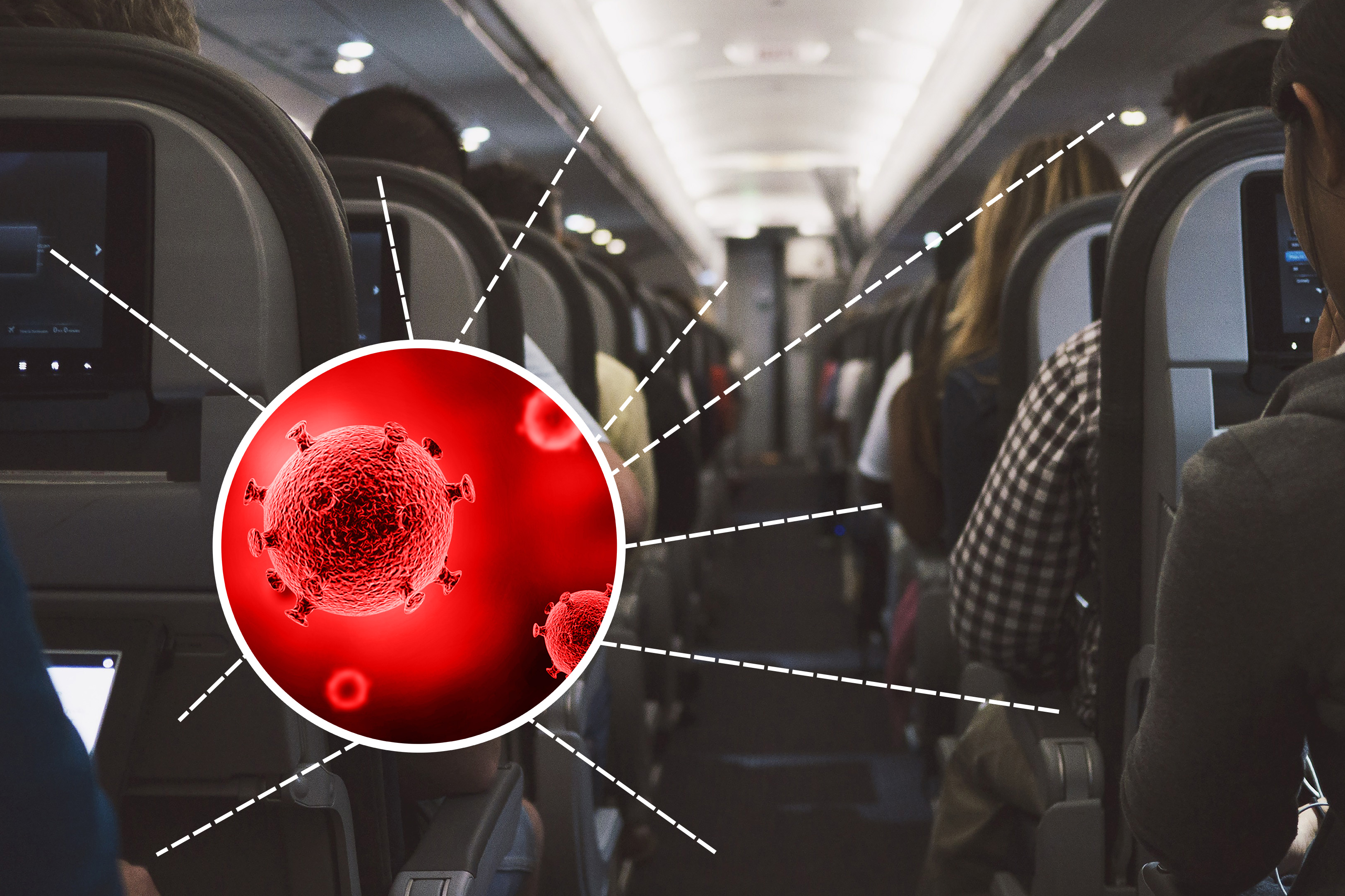 Krankheitserreger im Flugzeug